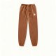 Women's Brown Sweatpants with Cute Bear Emblem